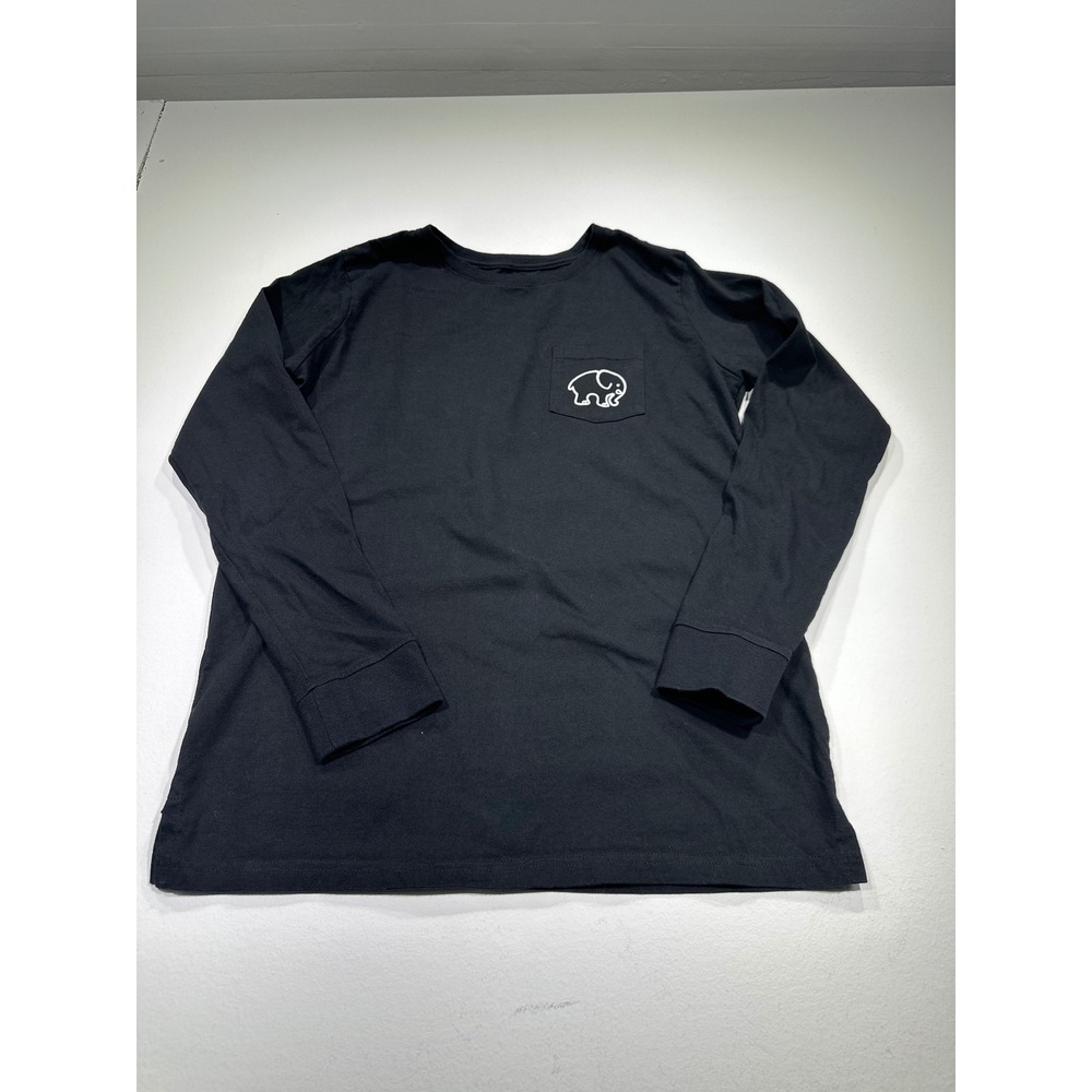Ivory Ella Womens Black Long Sleeve Santa Elephant  T-Shirt Medium
